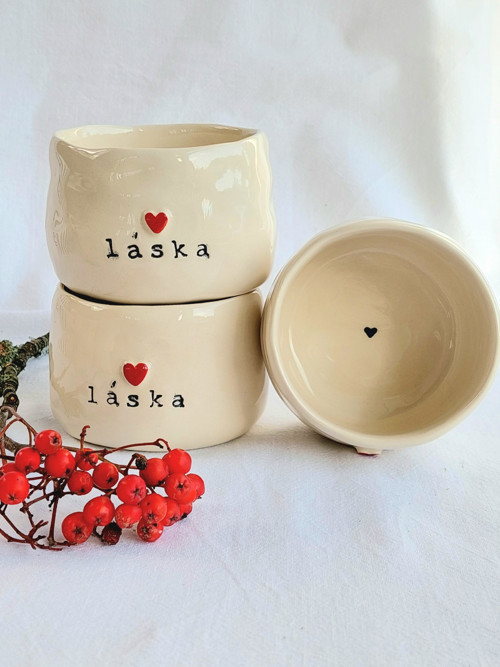 Keramický kalíšek - "láska"