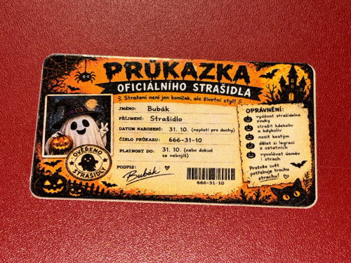 Průkazka oficiálního strašidla ll.
