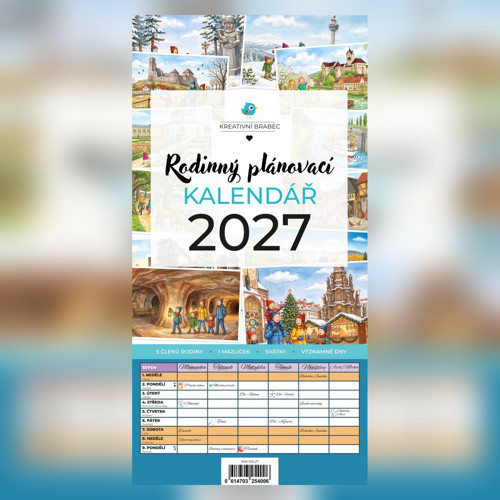 Rodinný plánovací kalendář 2027 velký nástěnný