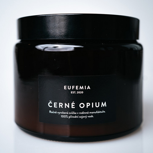 Sojová svíčka s vůní ČERNÉ OPIUM - 500 ml