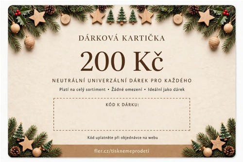 Dárková kartička 200 Kč - hvězdičková