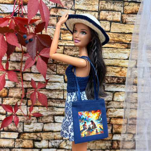 Taška pro Barbie - Postavíme hrad z písku, modrá
