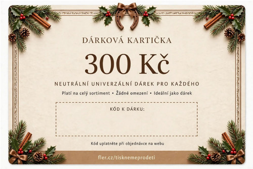 Dárková kartička 300 Kč - podkovičková pro štěstí