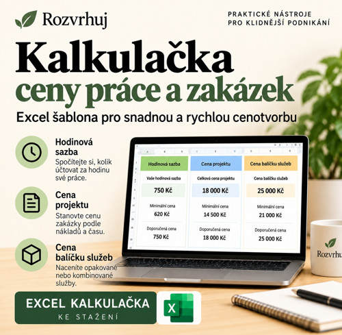 Kalkulačka ceny práce a zakázek – Excel šablona
