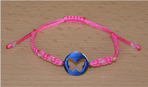 Shamballa náramek - nerez - Motýlek
