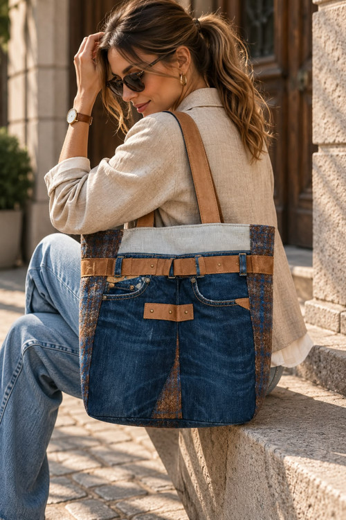 Ántré- Maxi Denimová kabela " Tote "