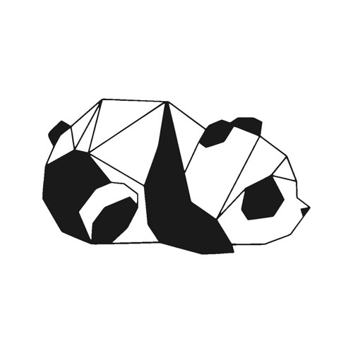 Geometrická panda – 3D dekorace na zeď — foto 1