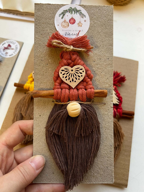 Macrame vánoční skřítek Cinnamon