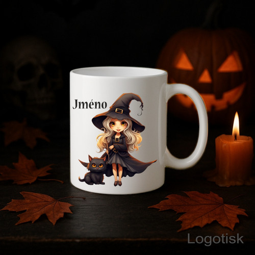 Hrnek s HALLOWENSKÝM potiskem ČARODĚJKA