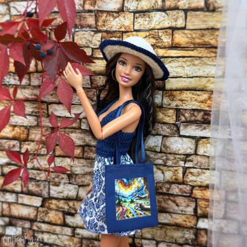Taška pro Barbie - Handmade, modrá
