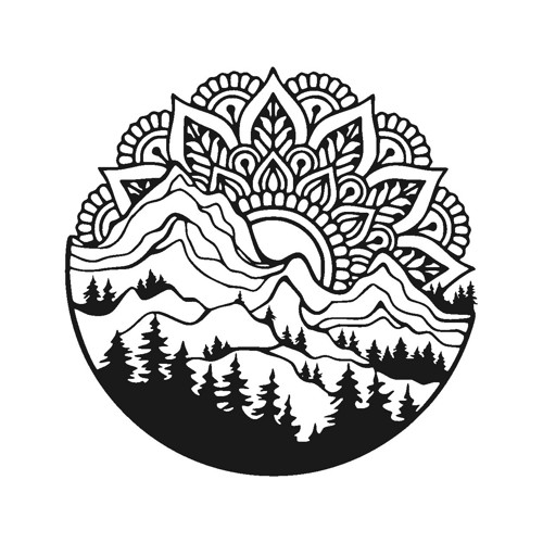 Mandala nad horami – 3D dekorace na zeď