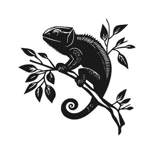 Chameleon na větvi – 3D dekorace na zeď