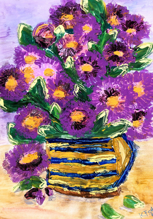 Vase n Flowers | Autorský obraz k tisku A4