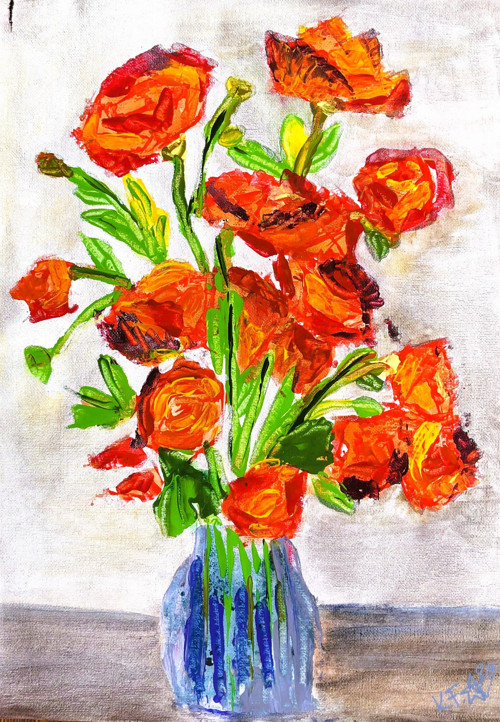 Vase n Flowers 2 | Autorský obraz k tisku A4