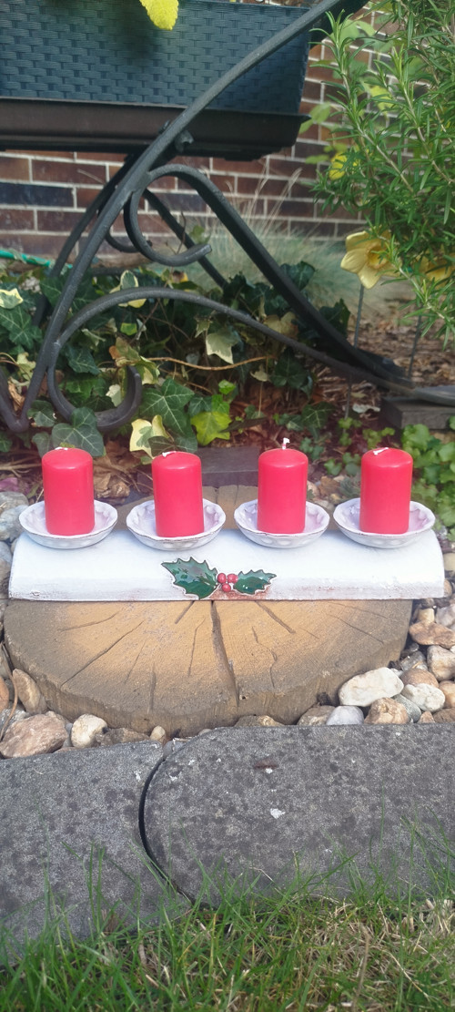 Adventní svícen - cesmína