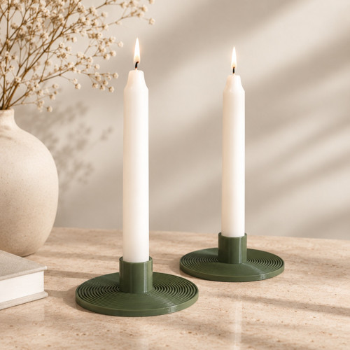 Set dvou designových svícnů – vojenská zelená