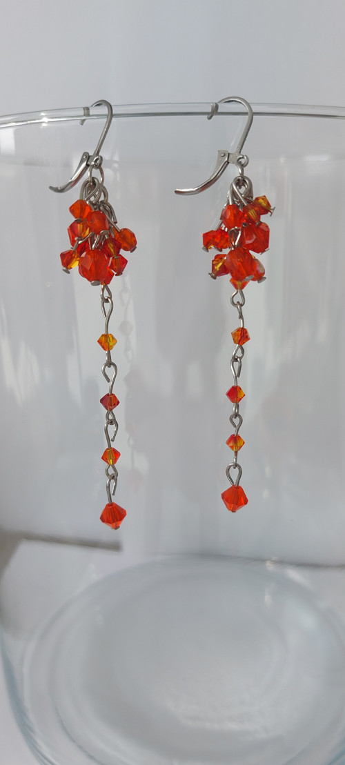 Oranžové náušnice Swarovski – sluneční třpyt ?