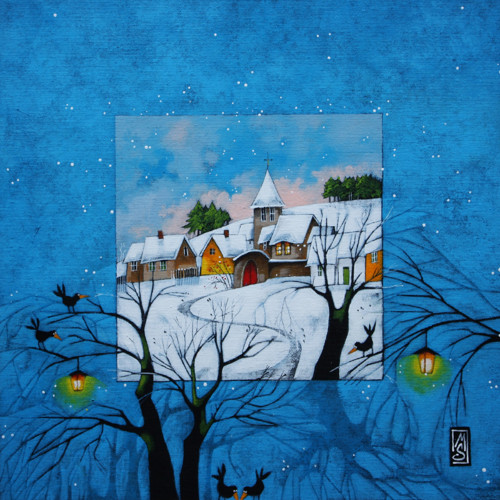 V zimním kabátku ... 40x40cm