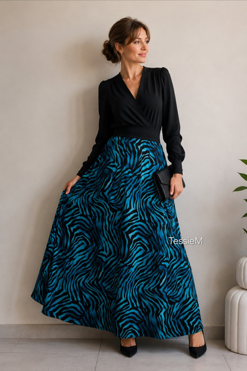 Maxisukně "Zebra tyrkys" — foto 1