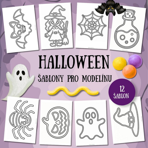 Halloween - šablony pro modelínu (PDF k tisku)