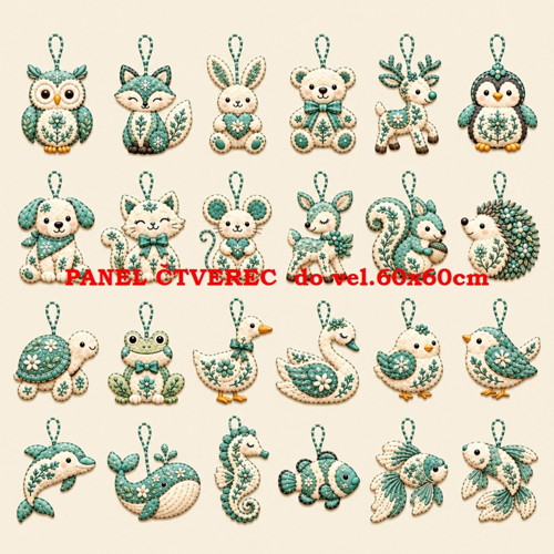 Bavlněný panel 10x10 cm