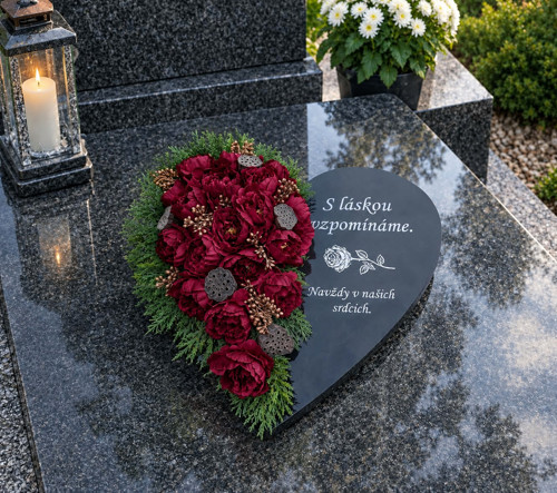 Vzpomínkové srdíčko s gravírováním velké VI
