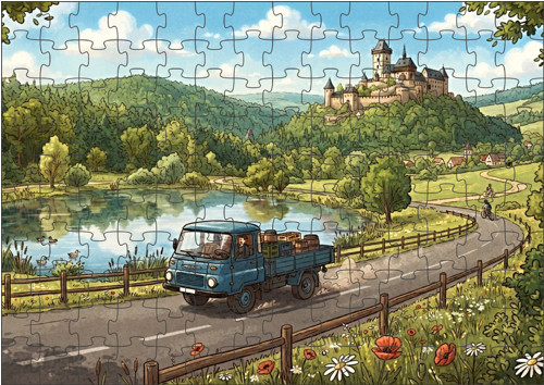 Moon River Robur nákladní auto puzzle 120 dílků