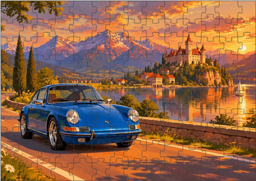 Moon River PORSCHE západ slunce puzzle 120 dílků