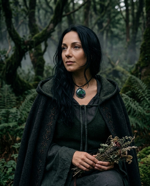 Náhrdelník rubín v zoisitu... Amulet druidky...