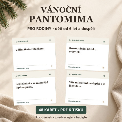 Vánoční pantomima pro rodiny | 48 karet PDF