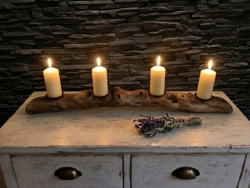 Adventní Rustikální Vánoční Svícen-Originál Dárek!