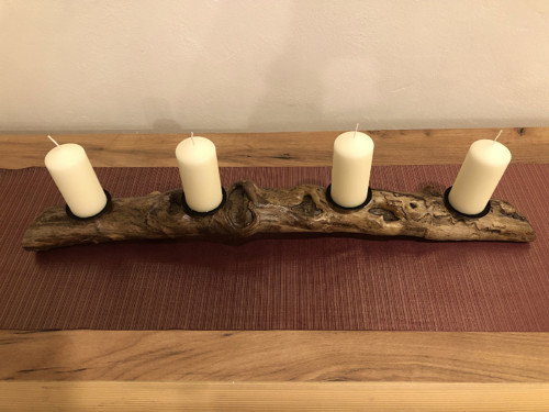 Adventní Rustikální Vánoční Svícen-Originál Dárek!