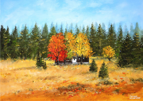 Šumava - Podzimní Filipova Huť - orig. akryl