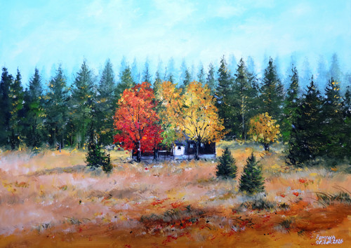 Šumava - Podzimní Filipova Huť - orig. akryl