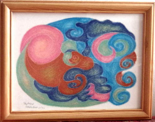 Autorský relaxační obraz Příboj, suchý pastel