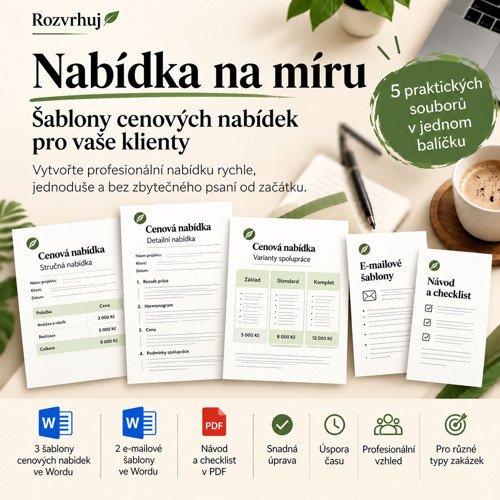 Nabídka na míru – šablony cenových nabídek