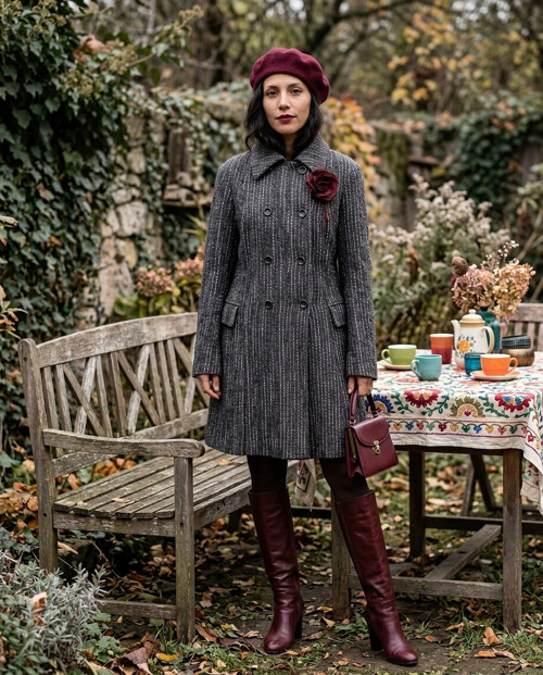 Kabát chic tvídový — foto 1