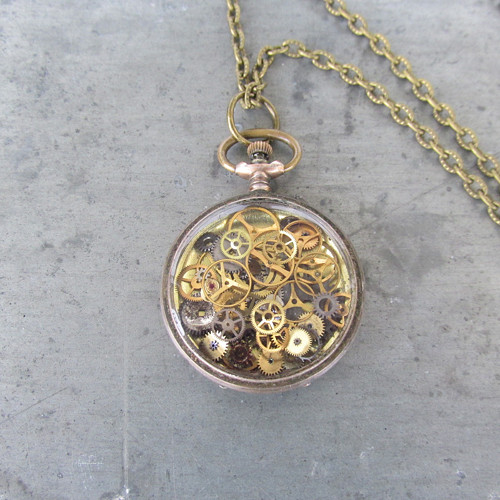 Náhrdelník - Hodinkové Ocelové Město Xi, Steampunk