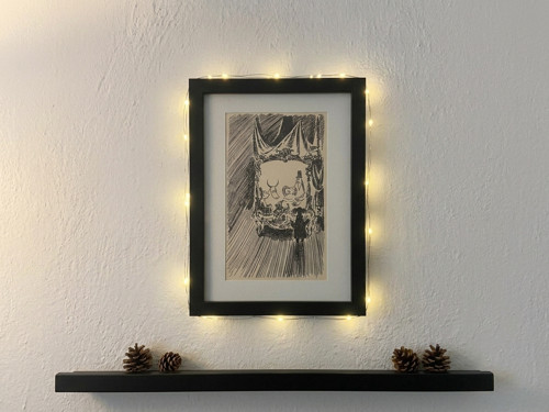 Vintage ilustrace od Tove Jansson vánoční styl