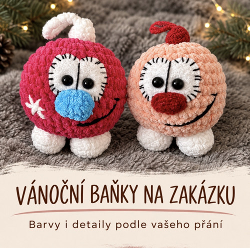 Háčkovaná veselá vánoční baňka — foto 1