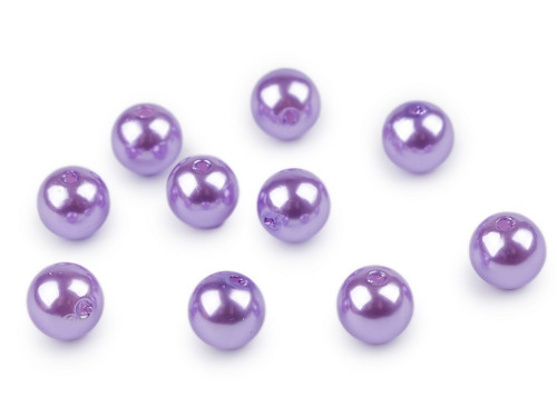 Plastové voskové korálky/perly 10mm (19ks) - lila