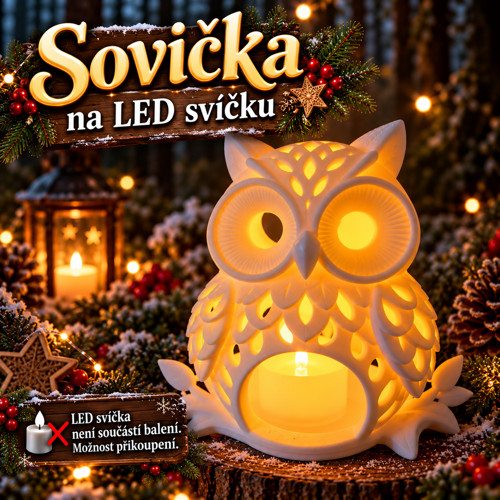 Sovička na LED svíčku