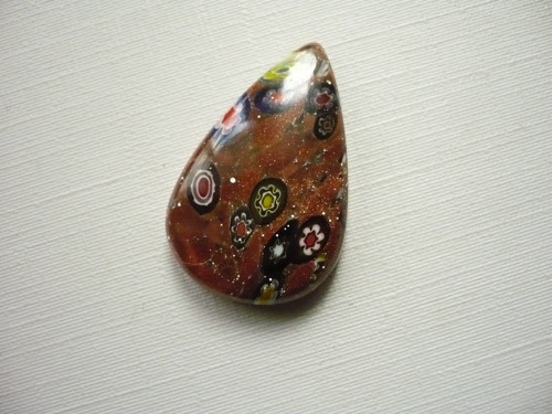 Skleněný kabošon - millefiori 30 mm, č.1