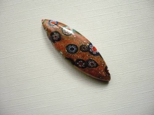 Skleněný kabošon - millefiori 37 mm, č.6