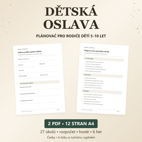 Dětská oslava | Plánovač pro rodiče PDF
