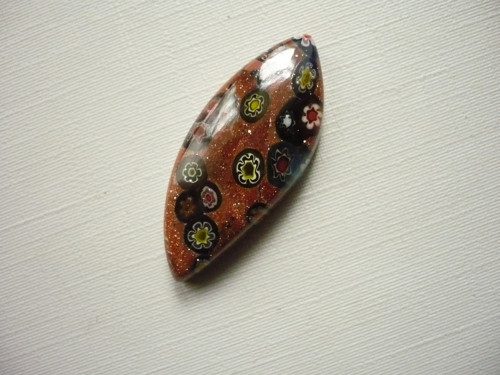 Skleněný kabošon - millefiori 33 mm, č.11