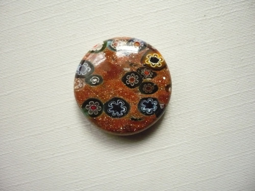 Skleněný kabošon - millefiori 22 mm, č.13