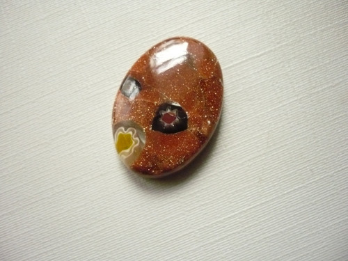 Skleněný kabošon - millefiori 24 mm, č.15