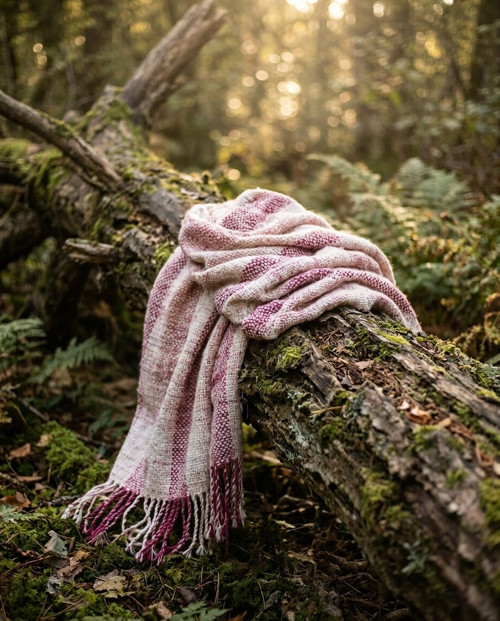 Ručně tkaná šála Sněhová růže 261026