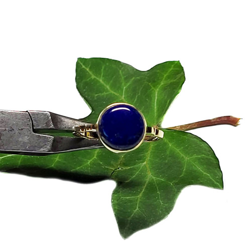 ZLATÝ prsten LAPIS LAZULI kulatý 10 mm